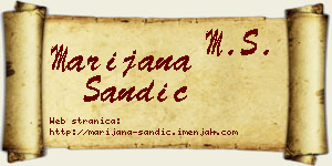 Marijana Sandić vizit kartica